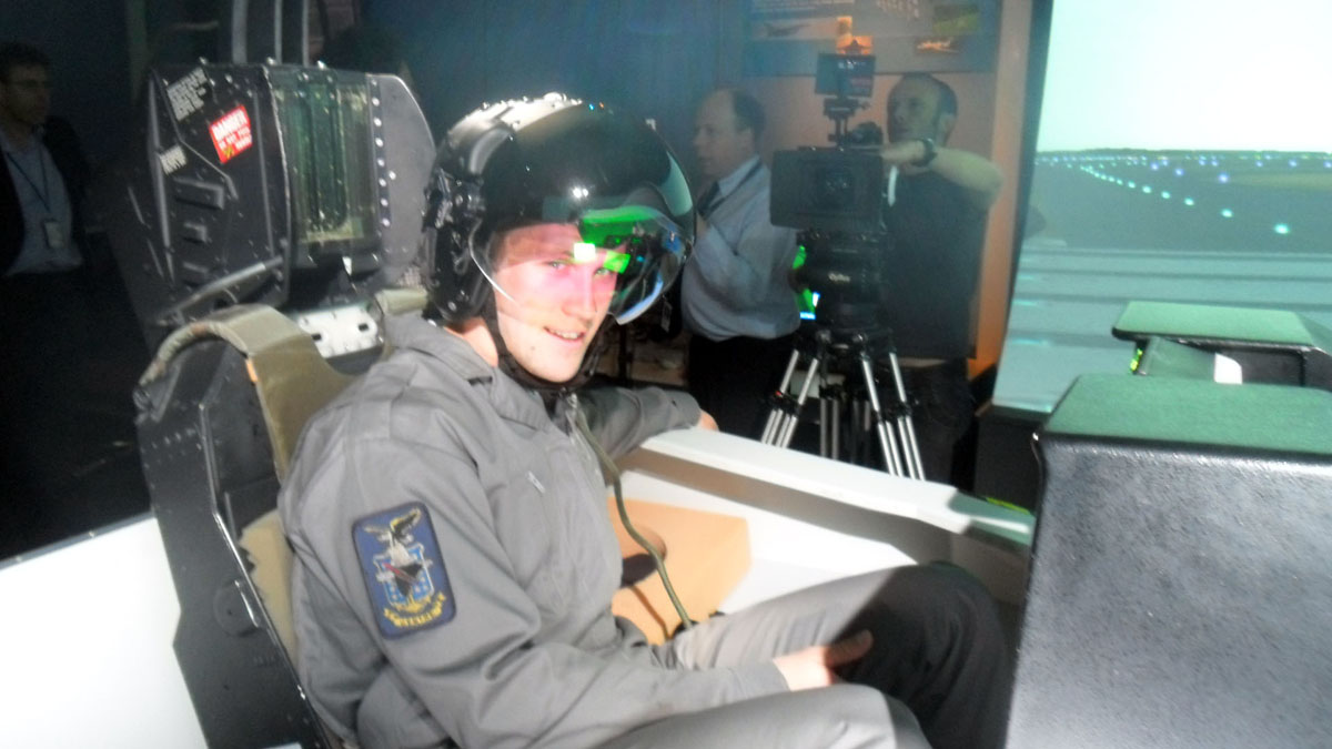 BAE systems filming pilot in virtual simulator
